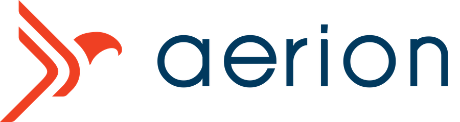 Aerion logo, navy on light