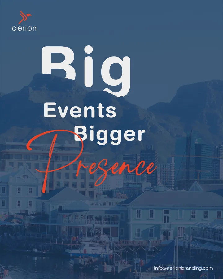 Big Events, Bigger Presence — Event branding campaign poster